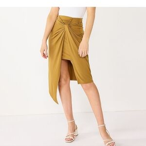 Nine West Asymmetrical Skirt in Mustard